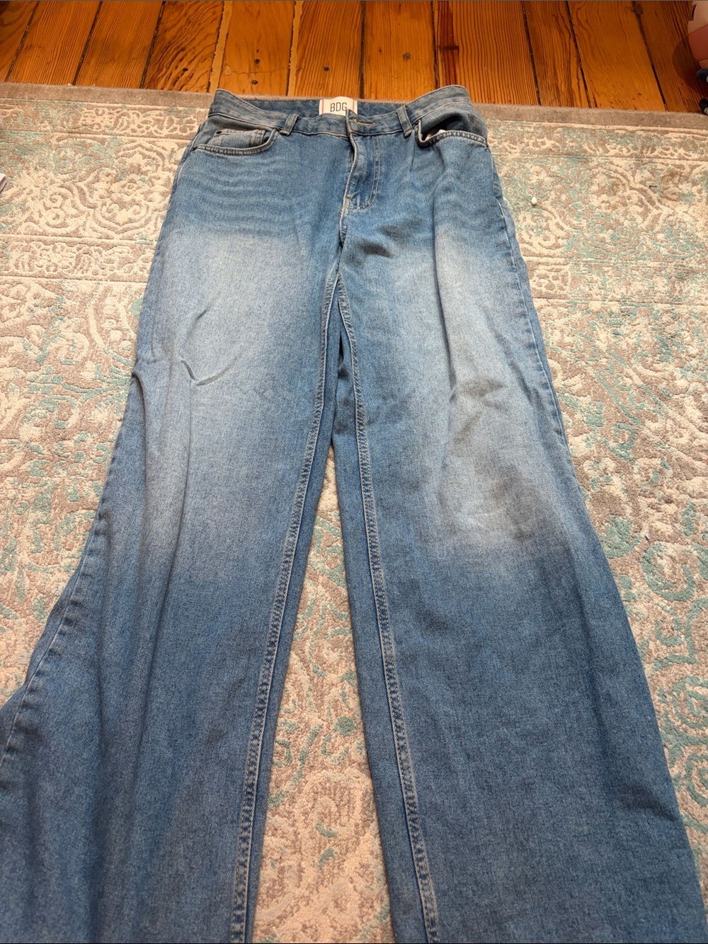 BDG Light Blue Wide-Leg Jeans - Flared Denim